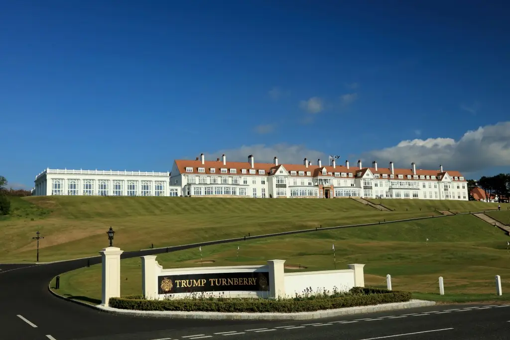 on the King Robert the Bruce Course at the Trump Turnberry Resort on May 29, 2018 in Turnberry, Scotland.