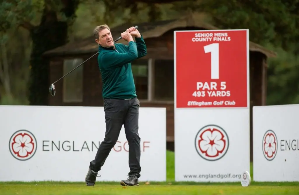 Sussex’s Martin King at the 2019 English Senior Men’s County Finals.